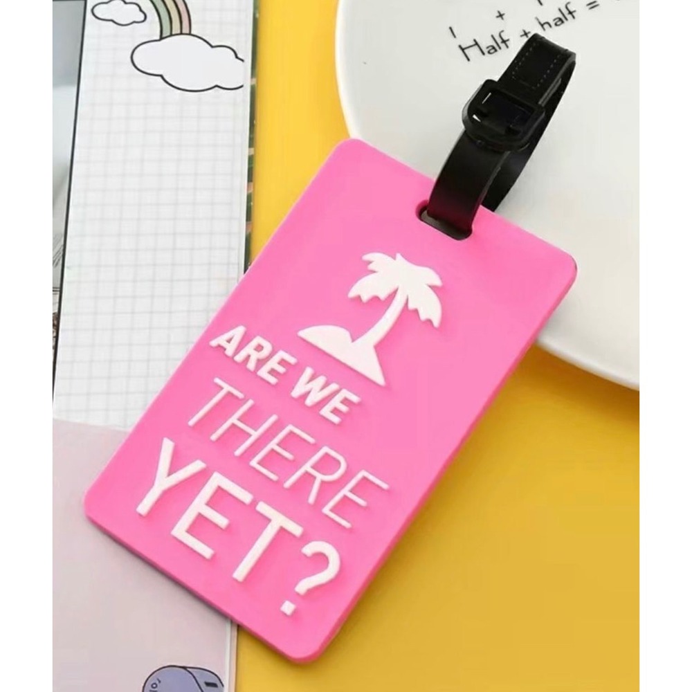 Unbranded Luggage Tag Unisex OS Pink New Palm Tree Are We There Yet Silicone